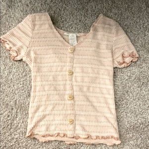 Caution To The Wind, Pink Fitting Ruffle Top